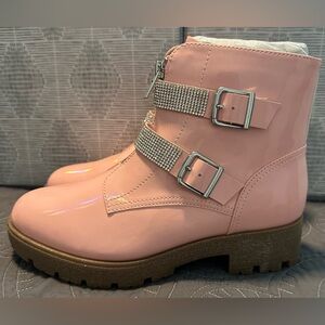 Pop Big Girls Blush Pink Kenneth Flat Heel Booties NWT Size Big Girls 5